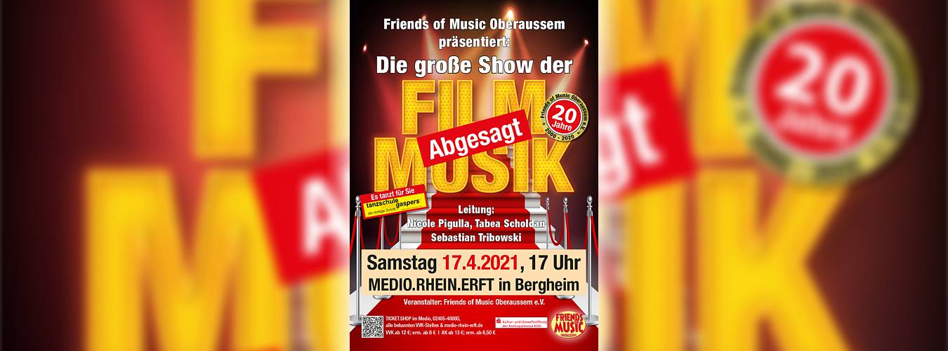 Jubiläumskonzert Friends of Music Oberaußem abgesagt